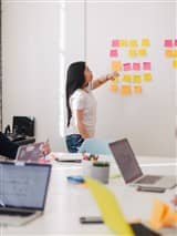 Designer collaborating on creative work